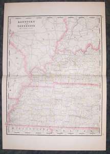 1890 Grants Railway map Western Kentucky & Tennessee.  