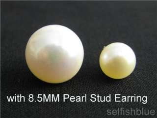 AAA BIG 12.42MM White FW Pearl Sterling Silver Stud Earrings Sydney 