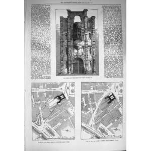  1874 Portal Northumberland House Street Plan Map