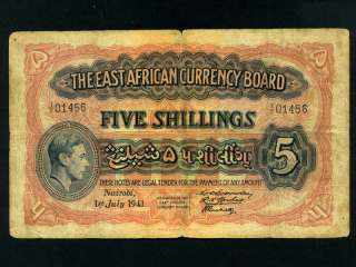 East AfricaP 28,5 Shillings,1941 * King George VI *  