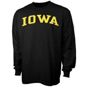  Iowa Hawkeyes Black Vertical Arch Long Sleeve T shirt 