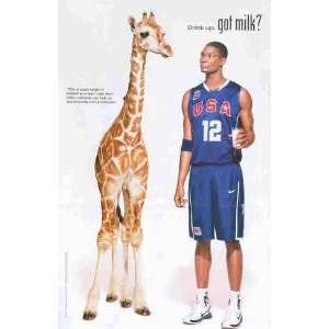 Got Milk? Chris Bosh w/ Giraffe: Team USA / NBA: Great Original Photo 