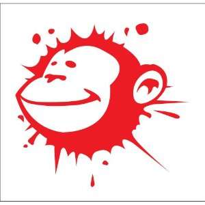  Monkey Splatter Sticker Decal. Red 