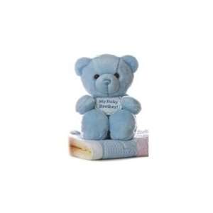 My Baby Brother Plush Blue Teddy Bear By Aurora: Toys 