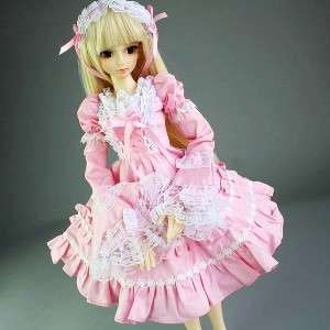 140# Pink Lace Dress/Outfit/Clothes 1/4 MSD AOD DOD BJD Dollfie  
