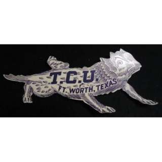 c1935 Vintage TCU Horned Frog Decal   Original   Fort Worth, Texas TX 
