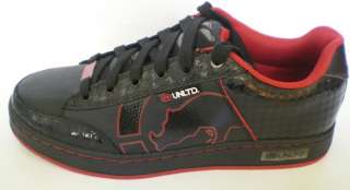 Mens ECKO UNLTD Black Red Leather Trainers Sneakers Shoes 7  