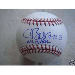  Chris Bosio Autographed Ball   Ms No Hitter 4 22 93 