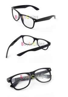 Black Frame Clear Lens Formal Polite Plastic Glasses  