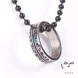 Stainless Steel Cross Ring Necklace Ball Chain/Leather  