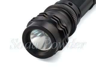 3W LED Metal Flashlight Aluminum Torch (FLML1) Black  