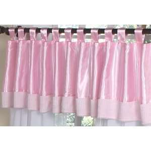  Pink Chenille And Satin Girls Tab top Window Valance: Baby