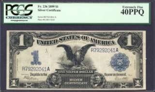   Silver Certificate PCGS Extremely Fine 40 PPQ Black Eagle   