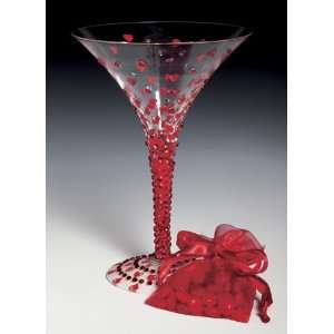  Valentine Red Hot tini Martini Glass by Lolita Kitchen 