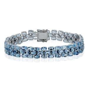   Effy Sterling Silver Three Row Blue Topaz Bracelet, .28 Tcw. Jewelry