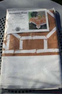 NOS Vintage FALLANI & COHN Bamboo Tablecloth 60 x 84 Retro NEW  