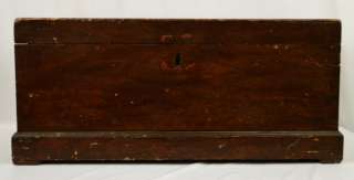   19th C. Primitive Country Miniature Blanket Tool Storage Chest  