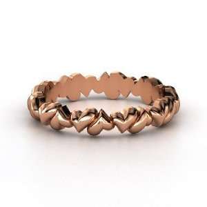  Band of Hearts, 18K Rose Gold Ring: Jewelry