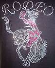 RODEO GIRL RHINESTONE IRON ON TRANSFER,GREAT ON TANK TOPS, TEES 