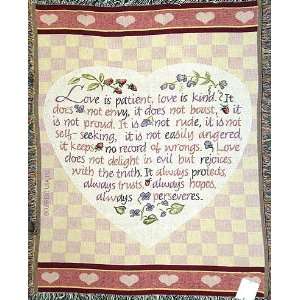  Love Is Patient, Love Is Kind Classic Afghan Throw: Home 