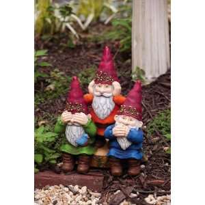    See/Hear/Speak No Evil Gnome Statuary Patio, Lawn & Garden