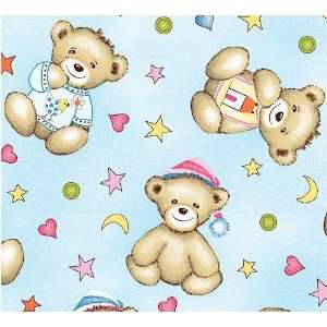   Fitted Bassinet Sheet   Flannel   Blue Teddy Bears   Made In USA: Baby
