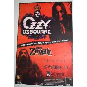  Ozzy Osbourne Rob Zombie Poster   Concert: Home & Kitchen