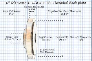 threads to mount direclty onto any lathe spindle nose that has 1 1 2 