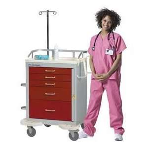   Drawer Medical Emergency Cart, Red, Breakaway Lock: Office Products