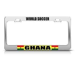 Ghana Flag Sport Soccer license plate frame Stainless Metal Tag Holder