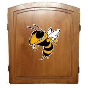   Yellow Jackets Dart Board Cabinet and Bristle Board: Sports & Outdoors
