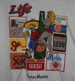 Cancun Mexico Beer Tshirt L Long Sleeves Corona Sol ++  