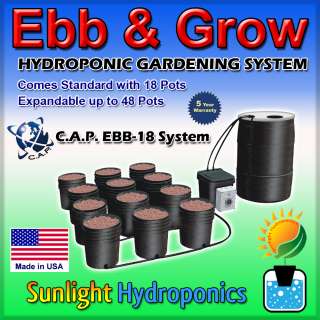GENUINE CAP EBB & GRO AND GROW FLOW 18 SITE HYDROPONIC SYSTEM THE BEST 