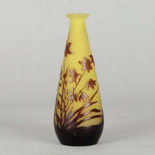 Stunning Emile Galle Glass Vase Slender Cameo  