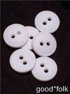 12 Buttons,1/2(15mm) White w/small ridge, matte finish  