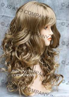 Bouncy Long Wavy Blonde pale brown MIX Wigs JSCA 8T 124  
