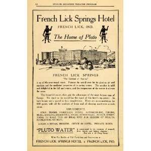  1914 Ad French Lick Springs Hotel Pluto Resort Tennis 