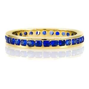    Kees Gold Plated Eternity Band  Synthetic Sapphire Jewelry