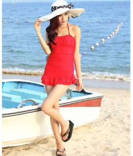 Hot Layered Ruffle Red Swim Dress Tankini Swimsuit Bathing suit S M L 