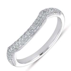  14K White Gold 0.35cttw Round Diamond Ring Band: Jewelry