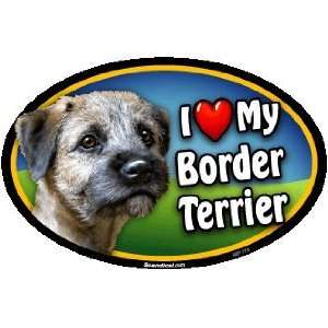  Oval Car Magnet   I Love My Border Terrier Kitchen 
