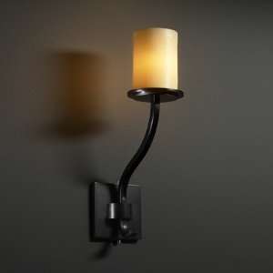  Sonoma One Light Wall Sconce Shade Color: Amber, Metal Finish: Dark 