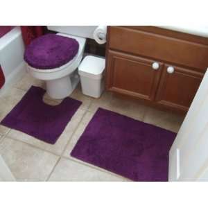   Toilet Lid Cover Set   Purple Color   Made in India: Home & Kitchen