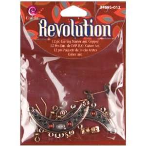  Revolution Metal Earring Findings 12/Pkg Antique C 