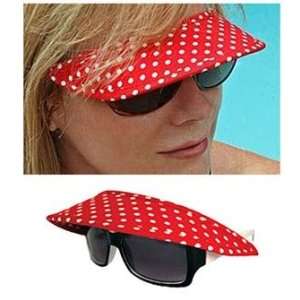  Vizini Strapless Sun Visor  Red W/White Dots Health 