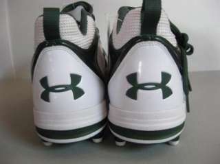 NEW NWOB Mens UNDER ARMOUR Combat Mid White Green American Football 