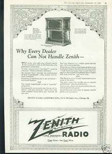 1925 Zenith Radio (Super Zeniths) Vintage COOL Ad  