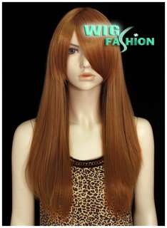 New Fashion Long Straight Light Brown Hair Wig TB1118  