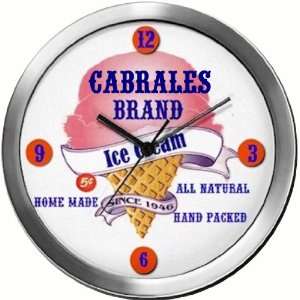  CABRALES 14 Inch Ice Cream Metal Clock Quartz Movement 