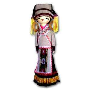   12 Inch Wood Doll with various minority costumes